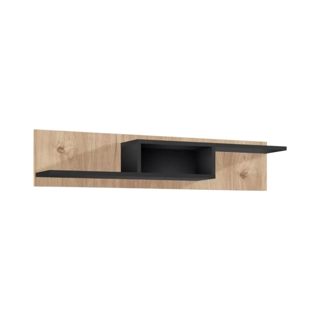 Scaffale da muro CRISS – Rovere chiaro e nero – 150 cm