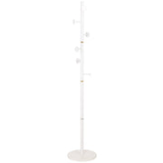 Perchero de metal blanco con 5 ganchos D36x178h cm