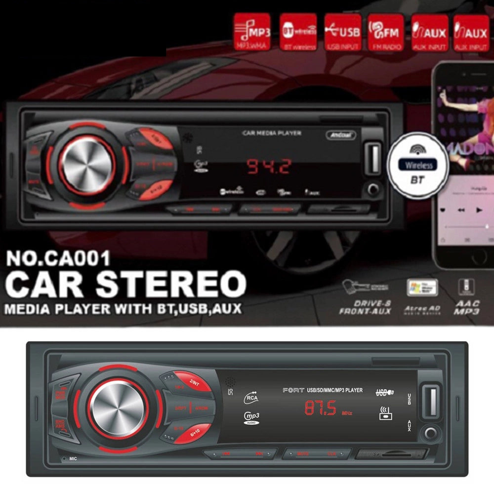 Trade Shop - Autoradio Stereo Sistema Audio Per Auto Universale 1 Din Bluetooth/aux/usb Ca001 -