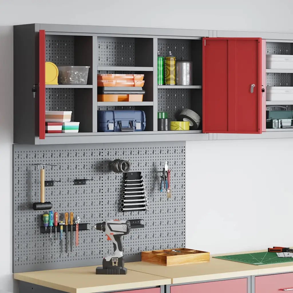 Set di armadi per attrezzi con lo scaffale 3 pcs Rosso 3321405