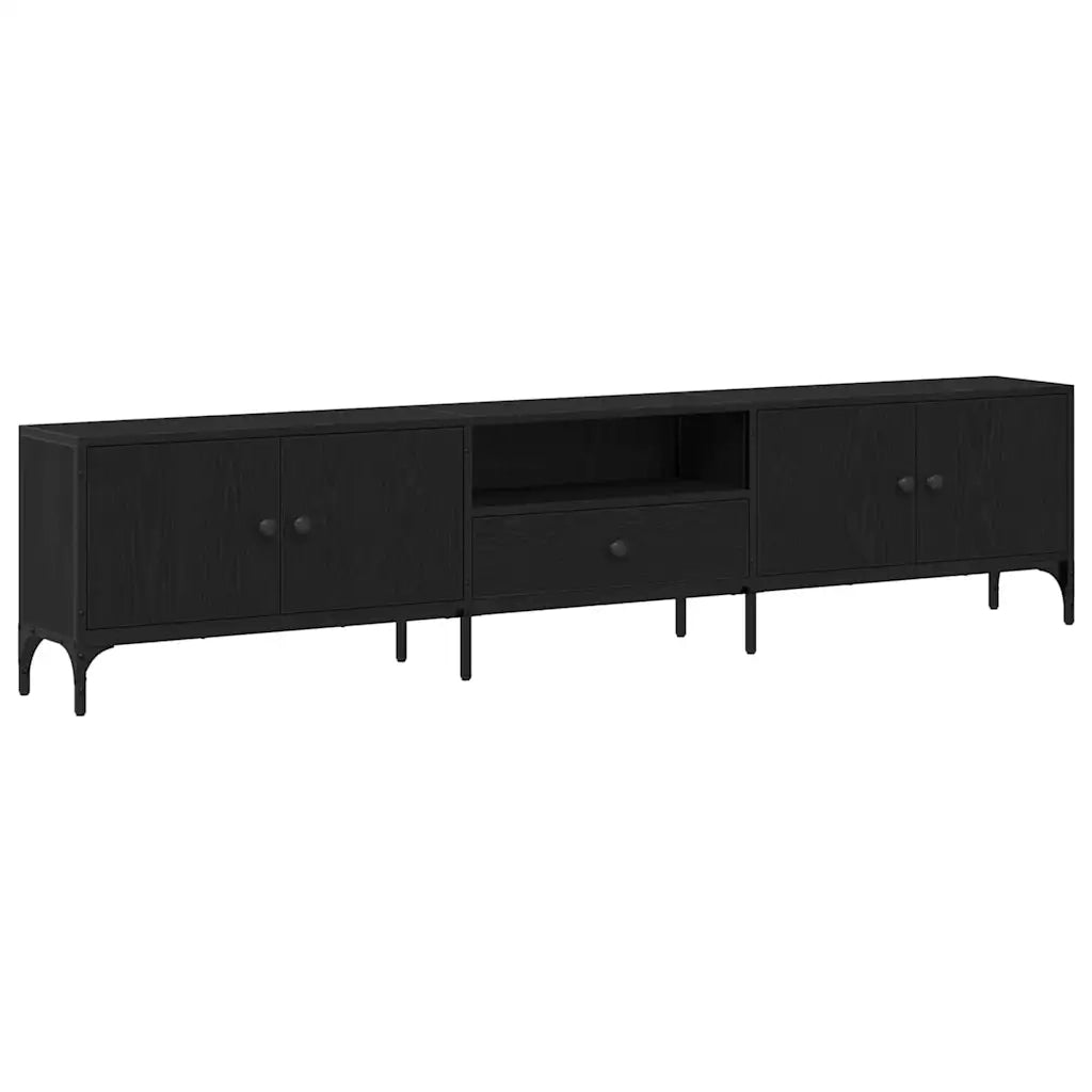 Mobile TV-Credenza per TV-Console TV Rovere nero 200 x 25 x 44 cm Legno multistrato
