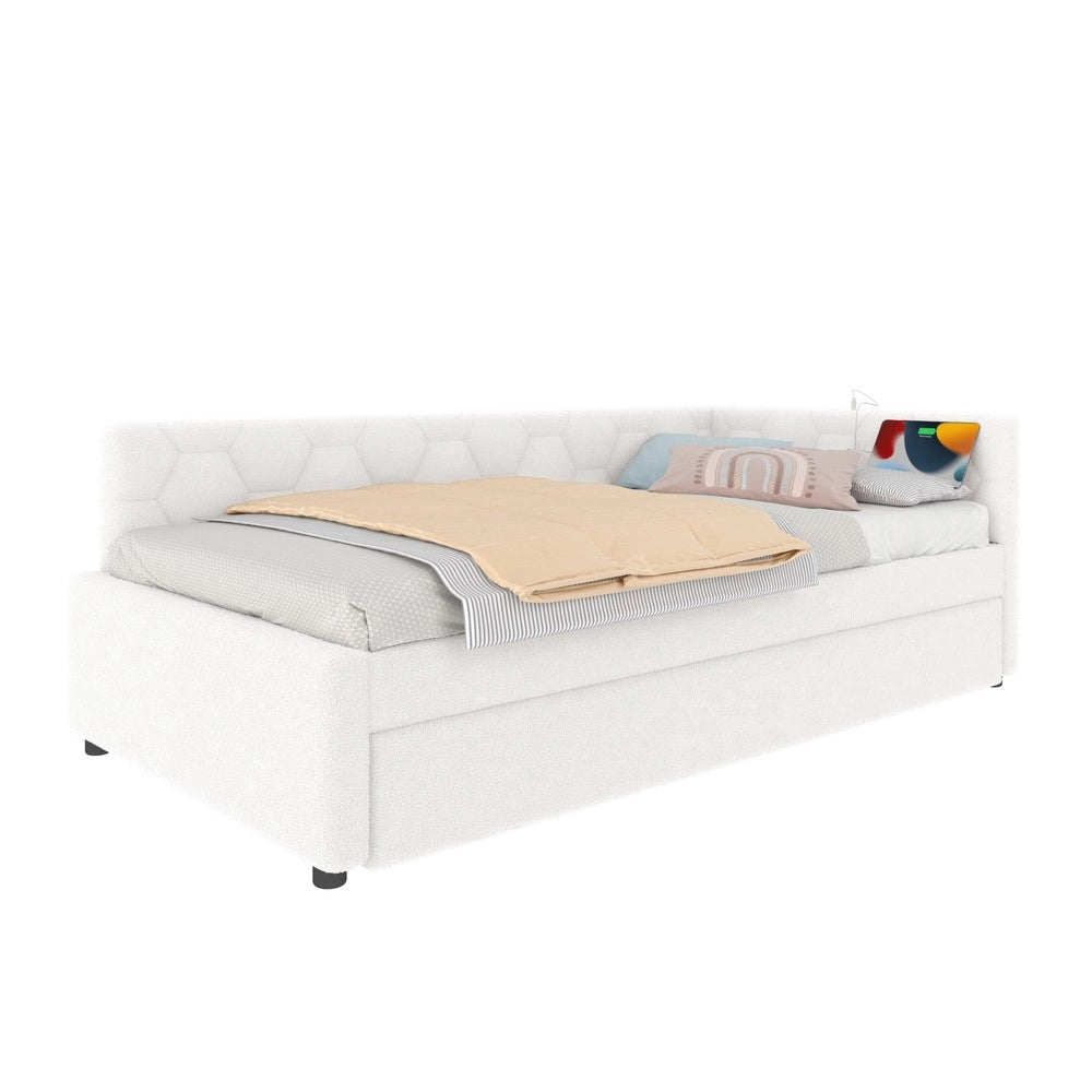 Letto Singolo con Divano e Rete a Doghe ¨C MINIMAL ¨C Bianco 90x200 cm