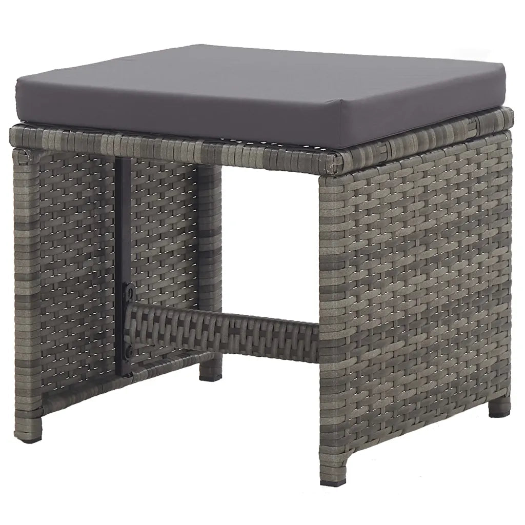Sgabelli da Giardino 2 pz con Cuscini in Polyrattan Antracite 46419