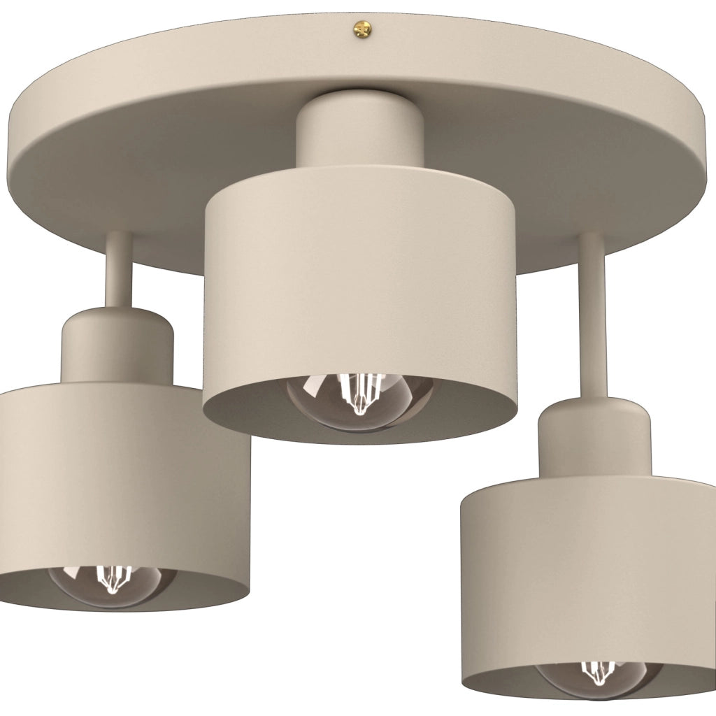 Lampada da soffitto moderna Parkla 3xE27 beige acciaio