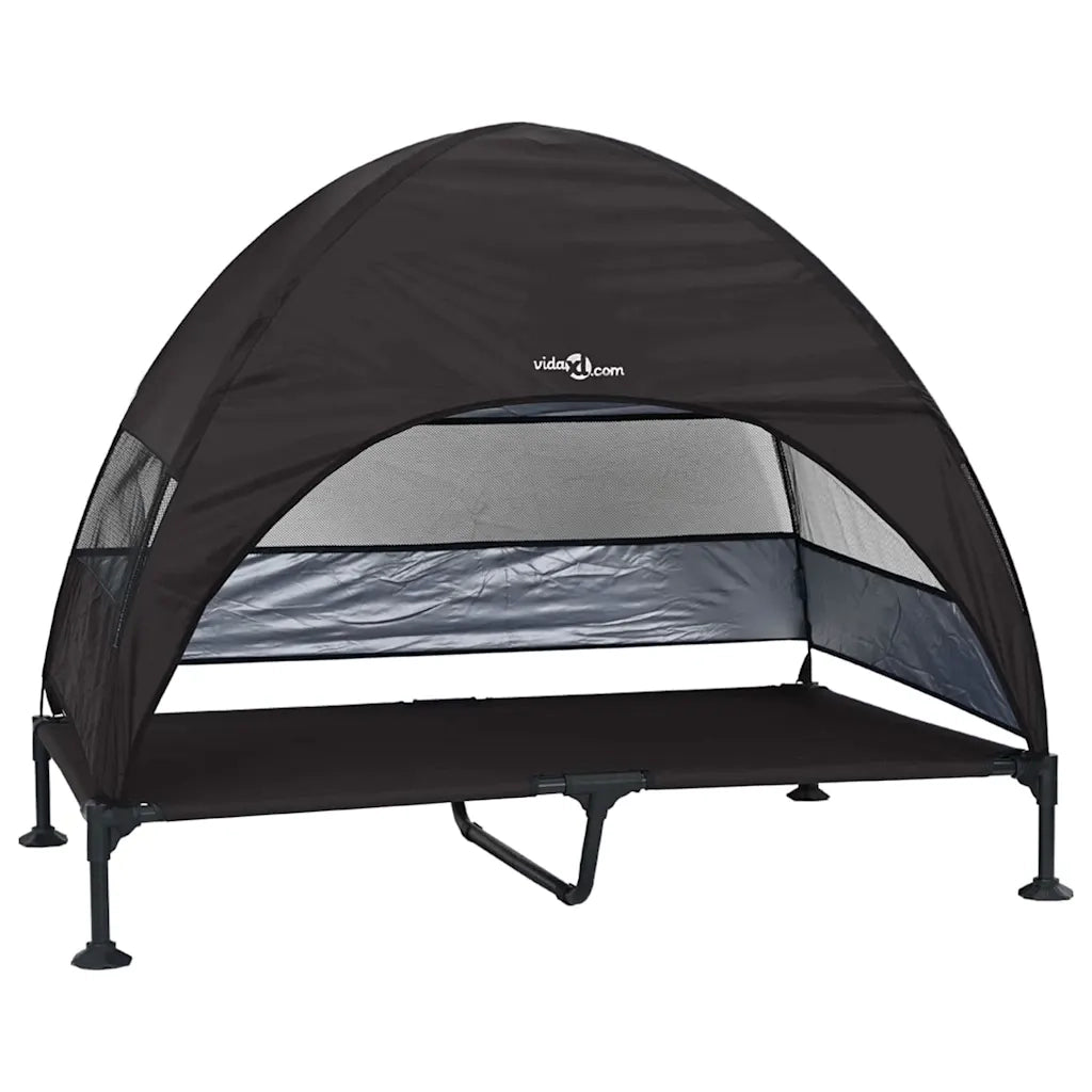 Letto per Cani Elevato Nero 127 x 81 x 108 cm Tessuto e acciaio CFW4113223