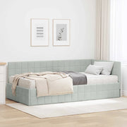 Struttura Letto Angolare con Materasso 2 pcs Grigio chiaro