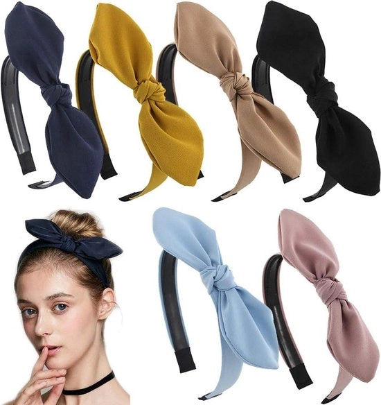 Accessori per capelli - Set di 6 - Hoofdbanden twist - Knoop - Vrouwen - Confezione di 6 - Con elastico - Fasce di plastica - Orecchini con filo - Strumento per acconciare capelli