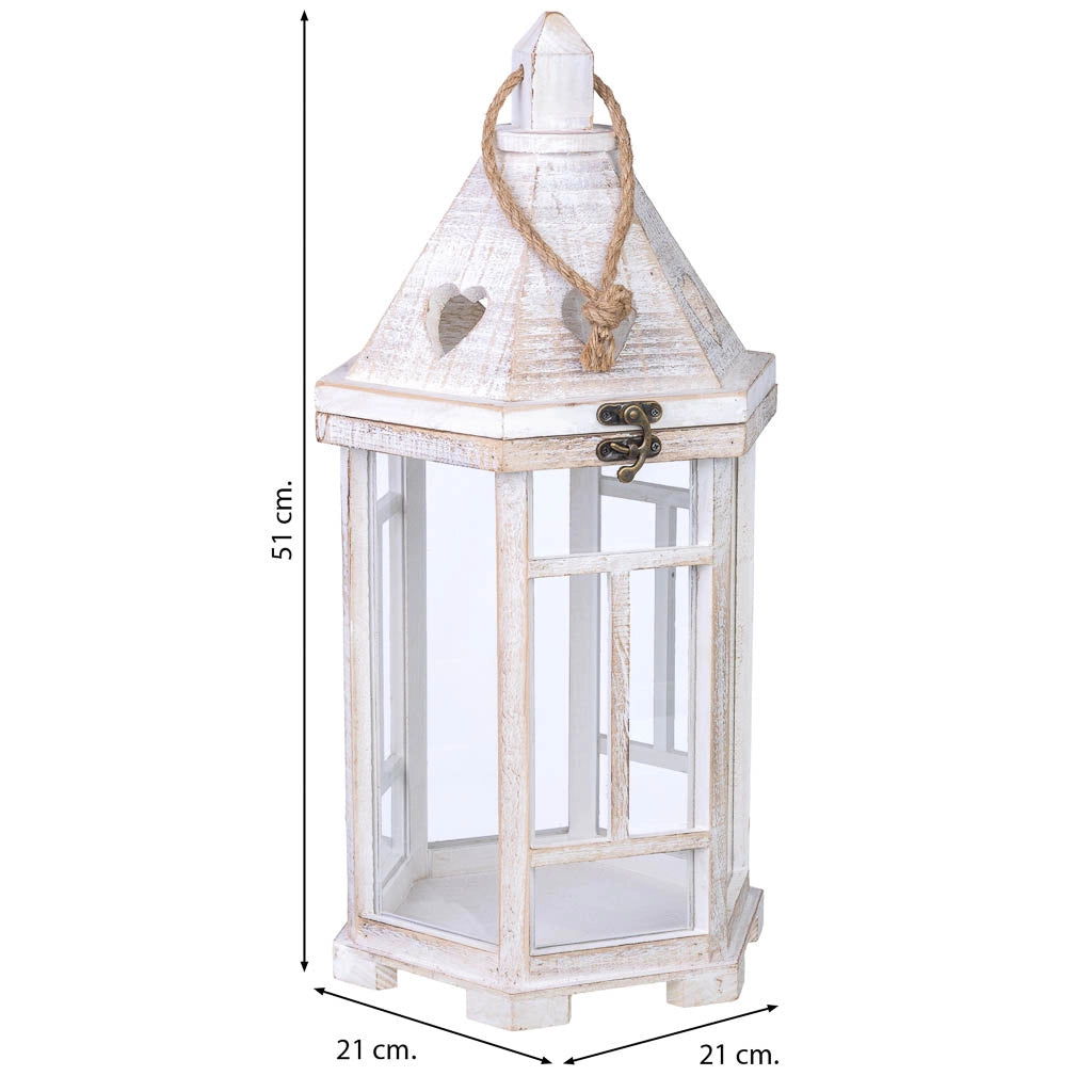 Lanterna in legno 22x22x51h cm