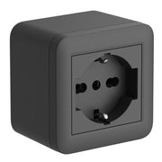 CASSETTA FIXA DA PARETE P/INT. 1 BIP/SCHUKO NERA- ELECTRALINE- 1,0 pz
