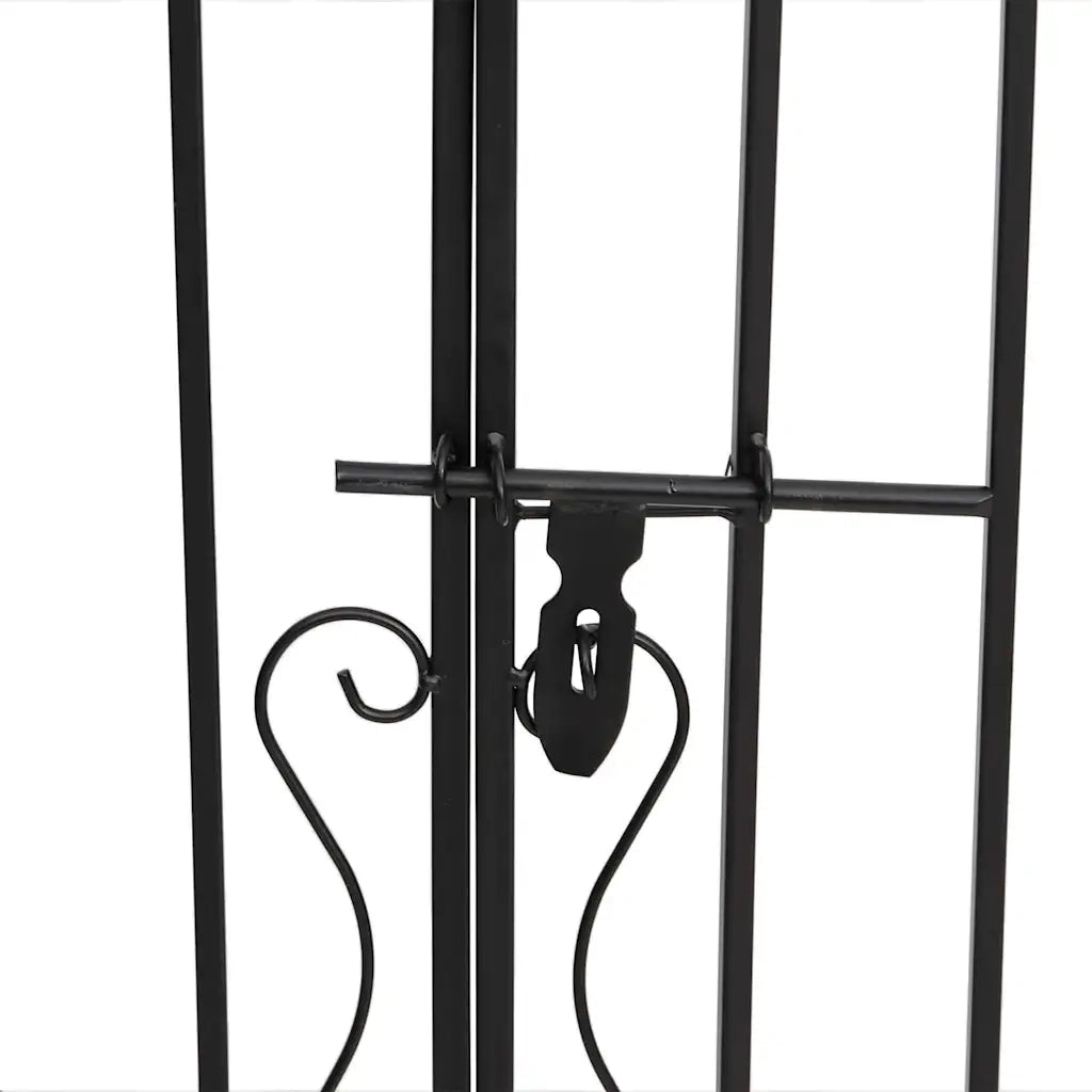 Cancello da Giardino Nero 121x8x100 cm in Ferro Battuto CFW7927119