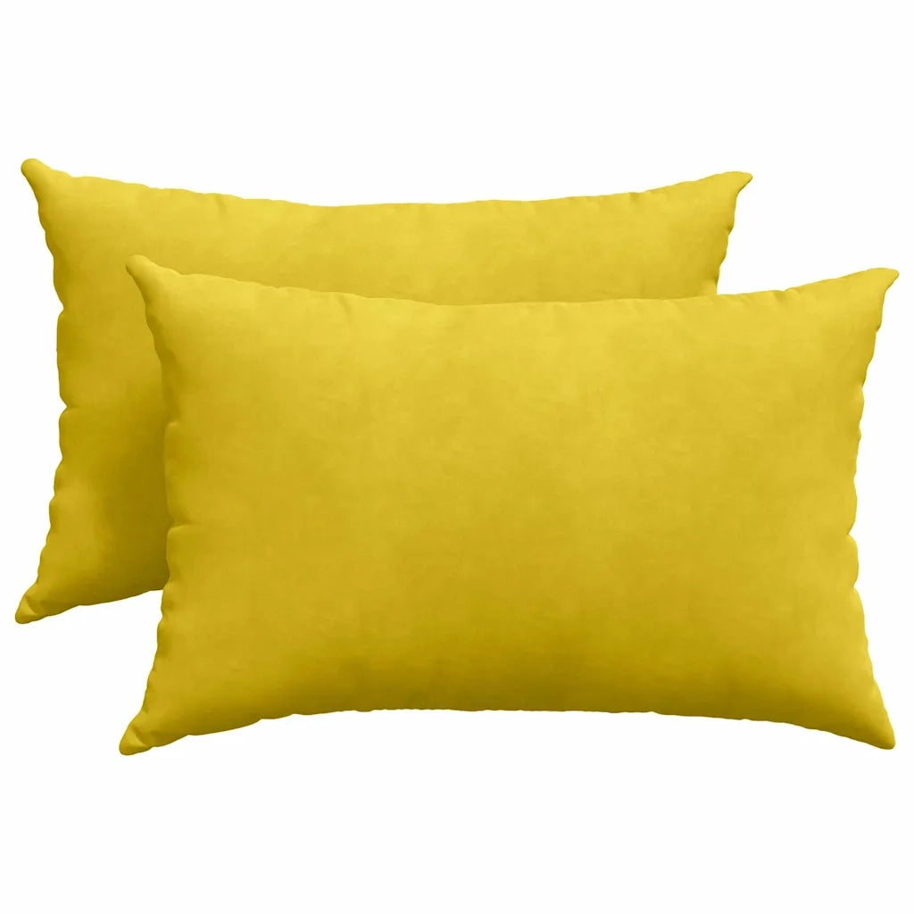 Cuscini da Divano 2 pz | Cuscini per sedie Giallo 60 x 40 cm Tessuto in Cords