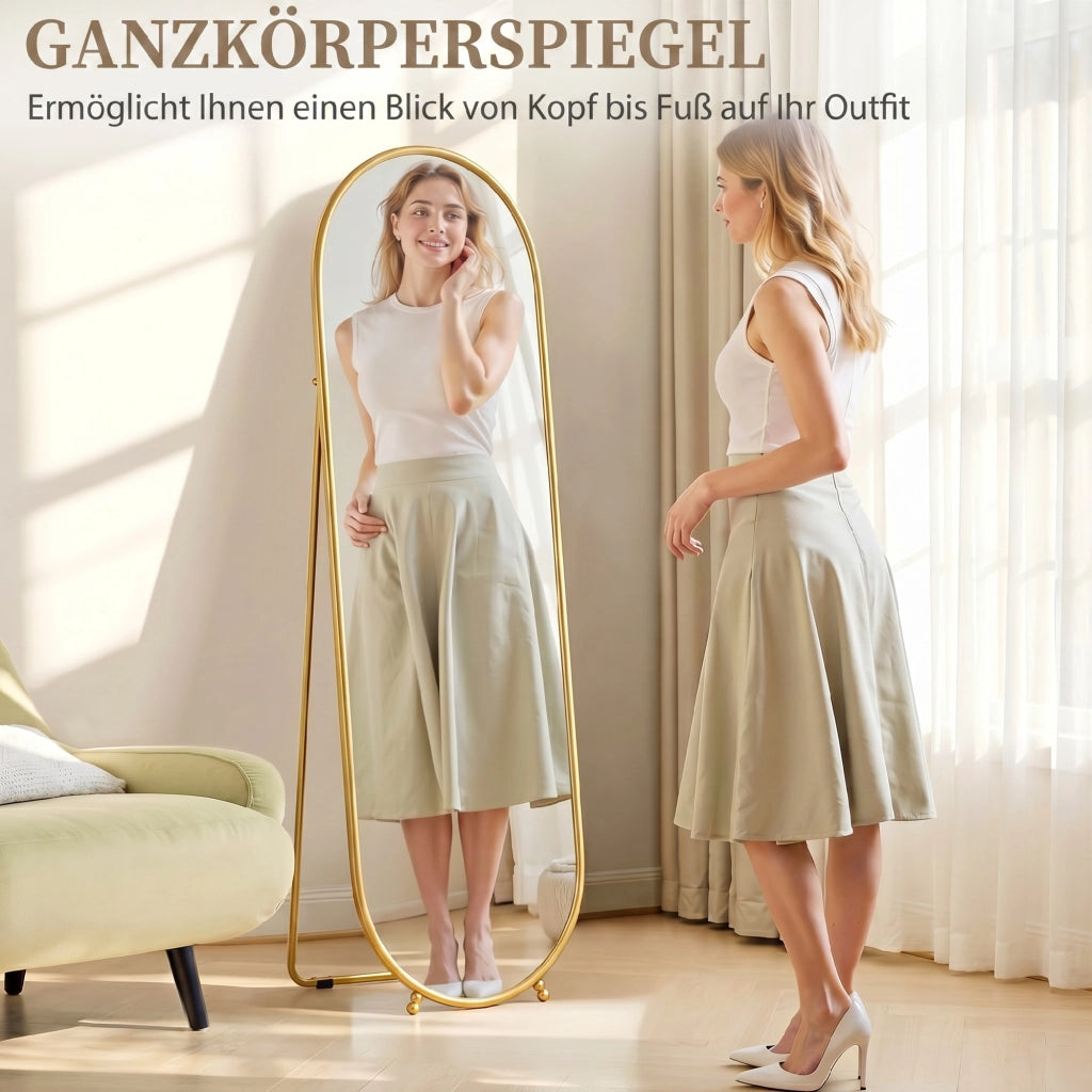 Specchio ovale freestanding ¨C Minimal ¨C 40x160cm colore oro