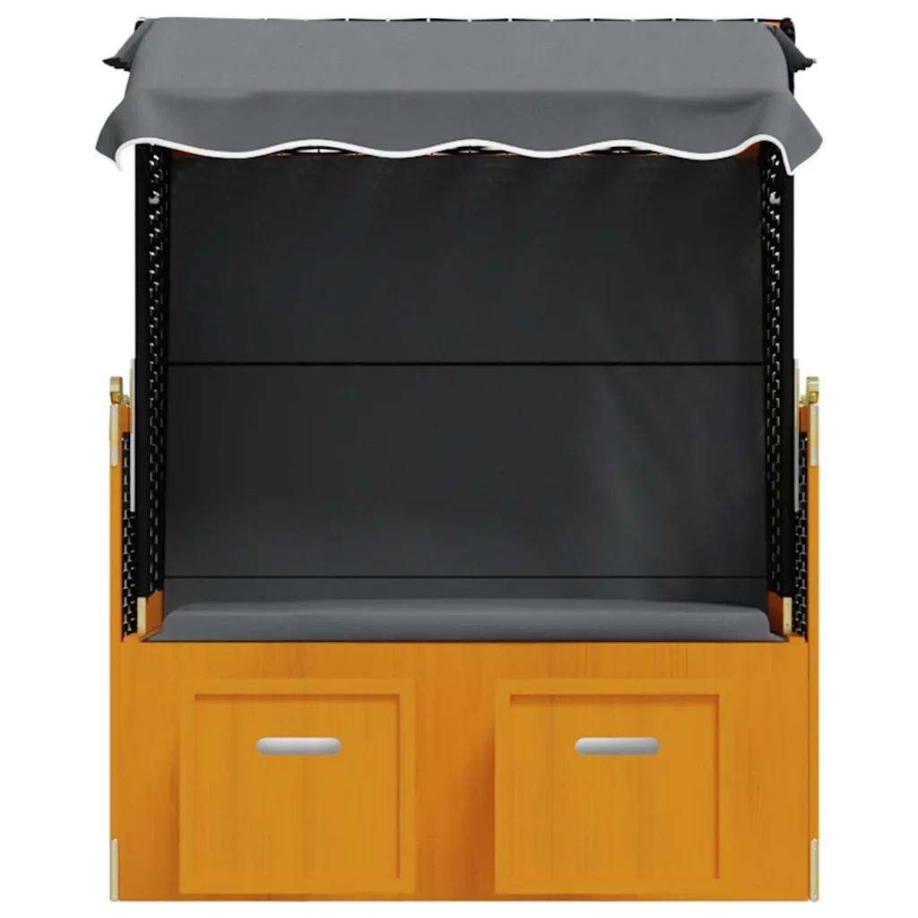 Strandkorb e Tettoria Polyrattan Legno Massello Nero Antracite CFW6777725