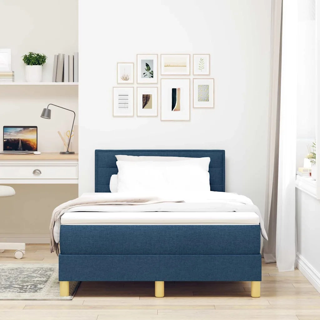 Letto a molle con cuscino con testiera Blu 120 x 200 cm Tessuto 3338838