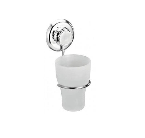 Portaspazzolini da parete bagno bath cromato con ventosa