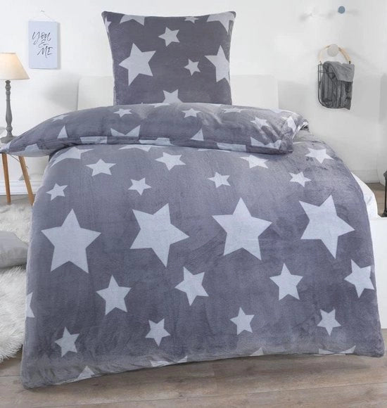 Duvetta da letto 135 x 200 cm Grigio