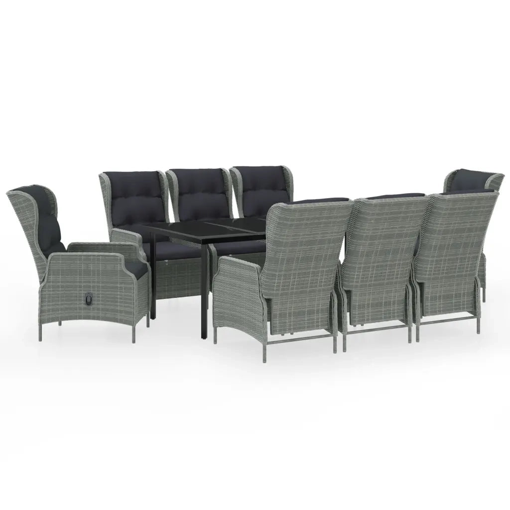 Set da Pranzo da Giardino 9 pz Grigio Chiaro 3099648