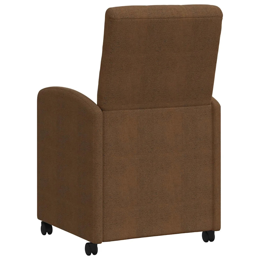Sedie da Pranzo con Ruote 2 pcs Marrone 58 x 67 x 97 cm 42017896