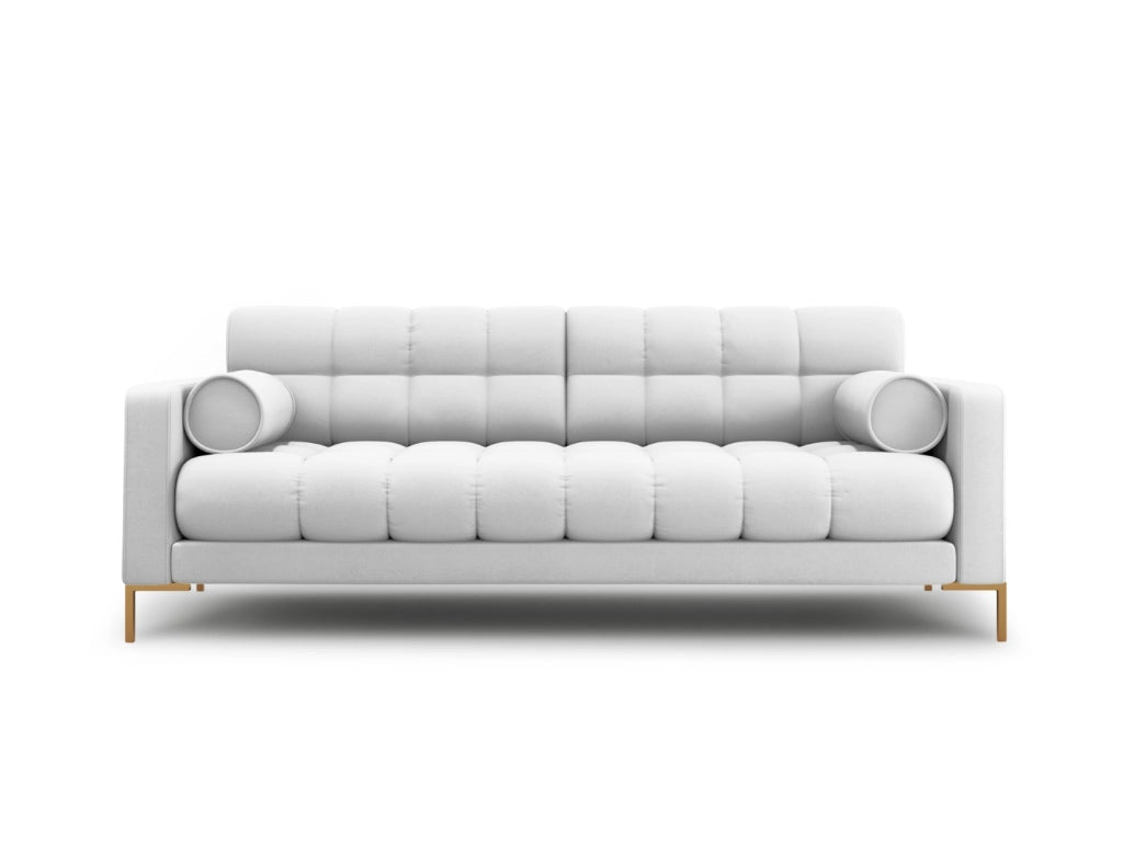 Cosmopolitan Design - Divano "Bali" 4 posti in tessuto strutturato grigio chiaro 