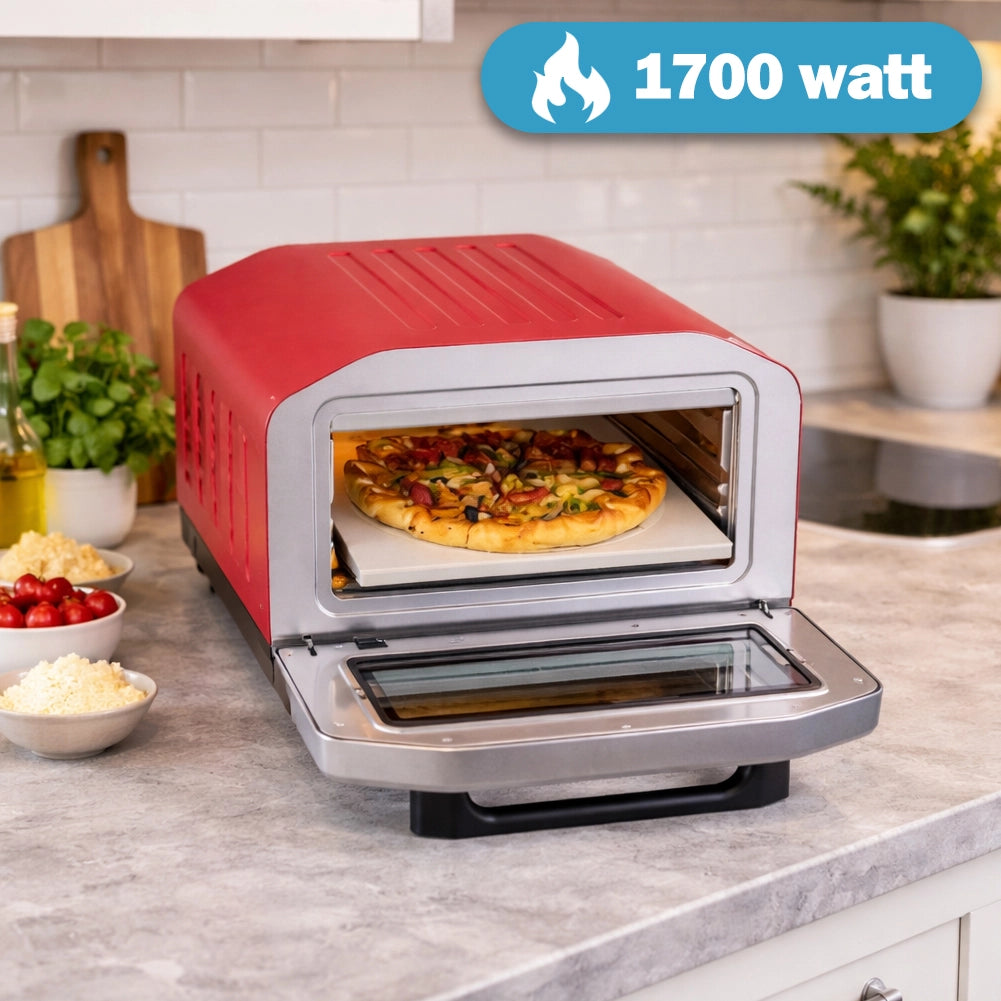 Forno Pizza Multifunzione con Pietra Refrattaria e Griglia Funzione Grill 1700W