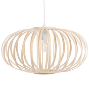 Lampada a sospensione Lampada da soffitto a sospensione con paralume ovale in legno di bambù