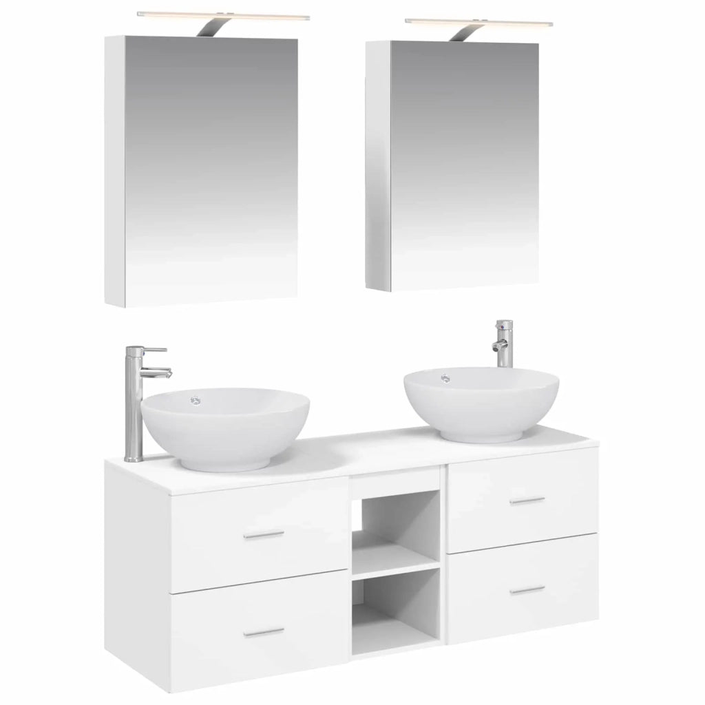 Set di mobili per il bagno 5 pz Bianco 3406951