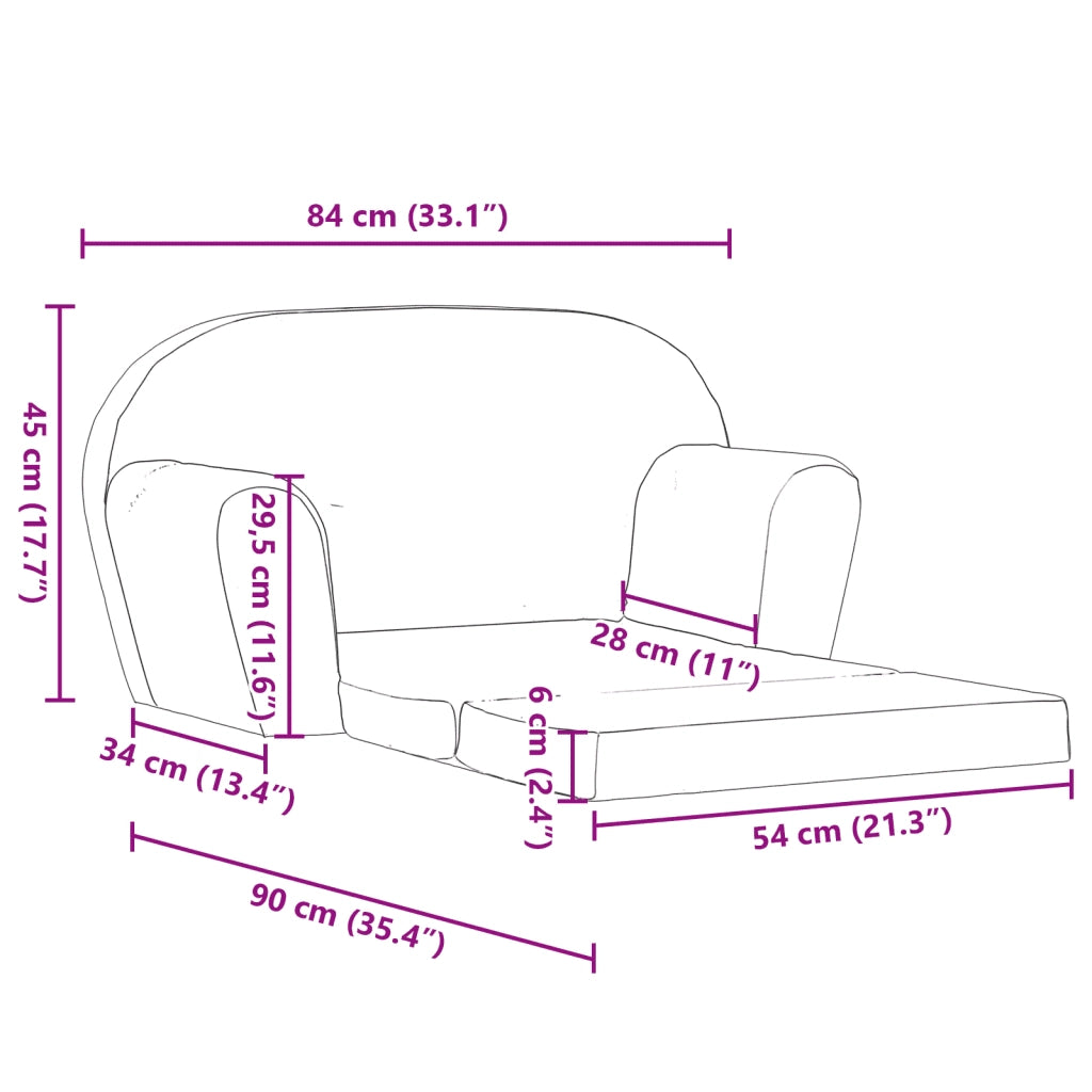 Poltrona Letto per Bambini Grigio Chiaro 243257
