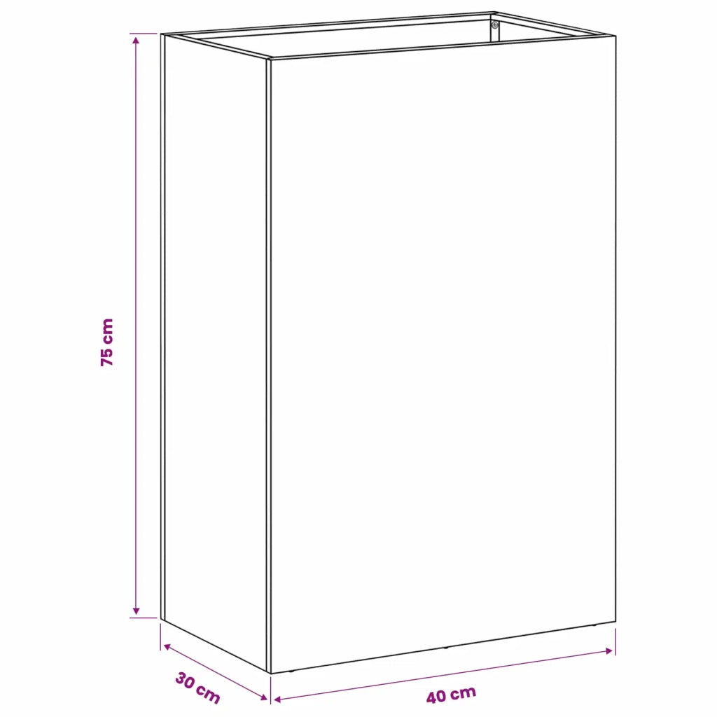 Vaso da giardino Antracite 40 x 30 x 75 cm 8005502
