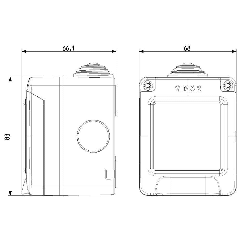 Vimar ip55 contenitore stagno 1p protetto per serie civili eikon arkè e plana