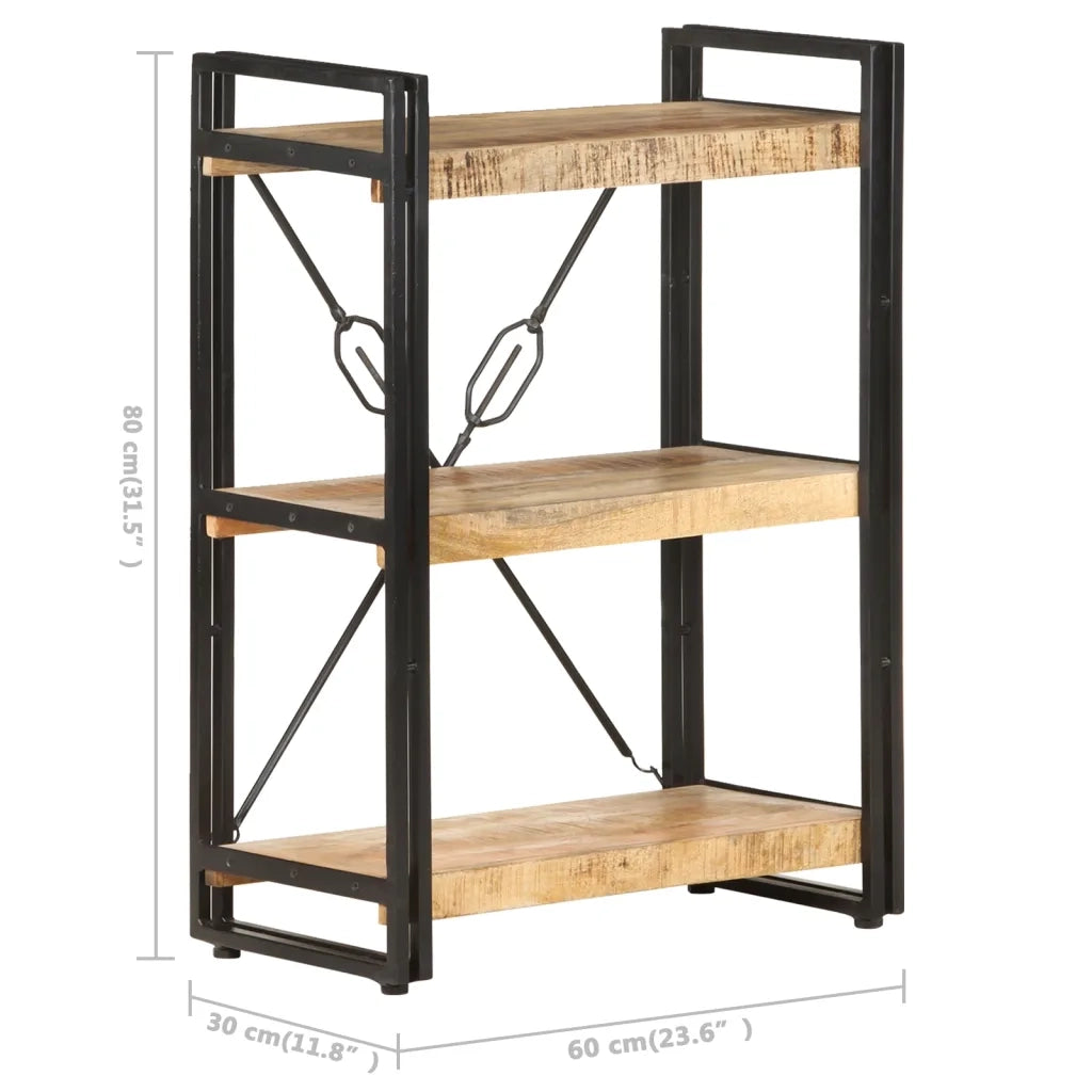 Libreria a 3 Ripiani 60x30x80 cm in Legno Massello di Mango 320618