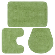 Set di 3 tappeti da bagno in tessuto verde 02_0005753