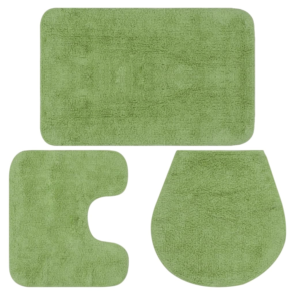 Set di 3 tappeti da bagno in tessuto verde 02_0005753