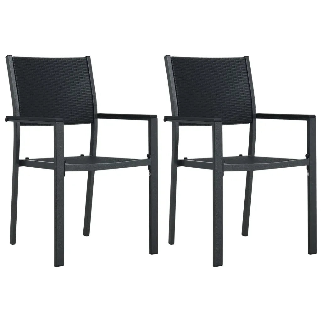Set Mobili da Pranzo da Giardino 7 pz Bianco e Nero 3099279