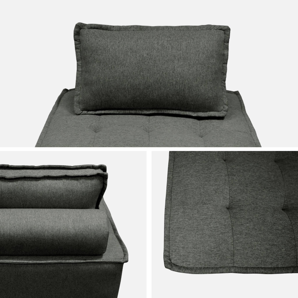 Divano modulare, 3 posti, grigio
