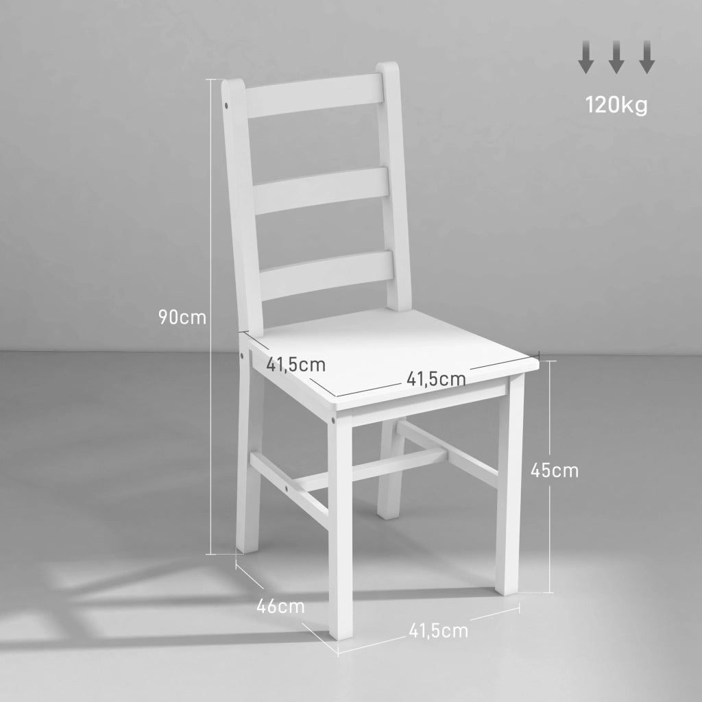Sedia da Pranzo in Legno Massello ¨C Minimal ¨C Bianco