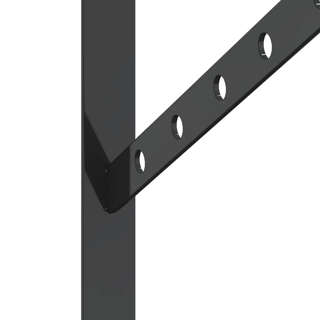 4 pz Staffe per Mensola | Ripiano | Scaffale 23,5x2,5x15,5 cm in Acciaio Inox Nero