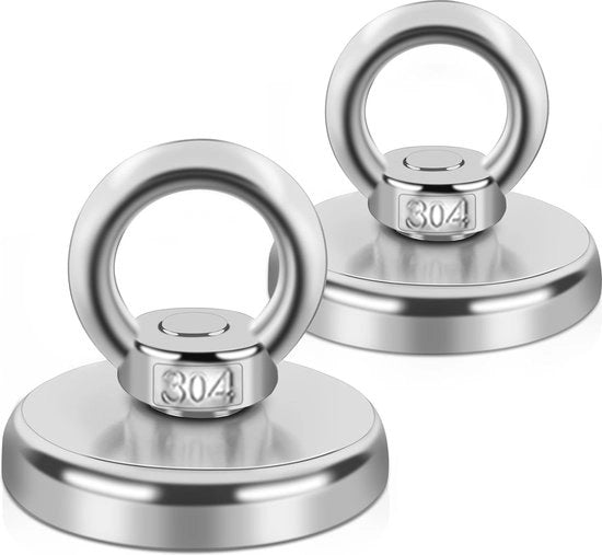 Vismagneet Neodymium 70 kg - Magneet Ronde Superforte 42 mm per Industria e Scienza, 2 Pezzi