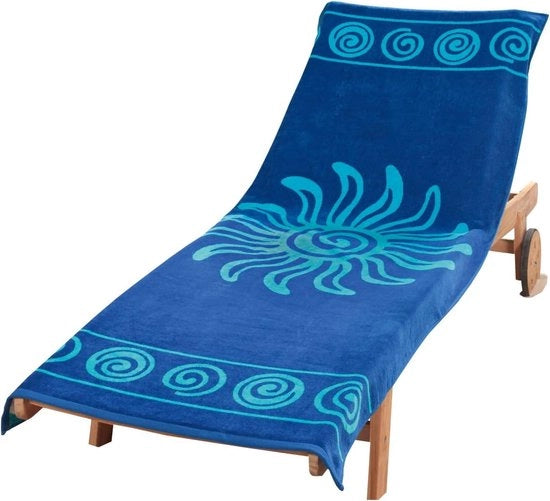 Hoes per sdraio da spiaggia Tropical Sun Blue - 100% cotone - 83 x 200 cm sdraio da spiaggia da tenda