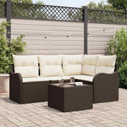 Set Divano da Giardino Marrone polyrattan