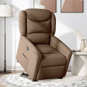 Poltrona Alzapersona Reclinabile Elettrica Marrone Tessuto 3303218