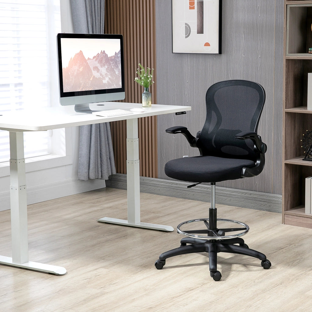 Sedia da ufficio ergonomica con poggiapiedi ¨C Xylo ¨C Altezza regolabile, 59x65x122 cm, Nero
