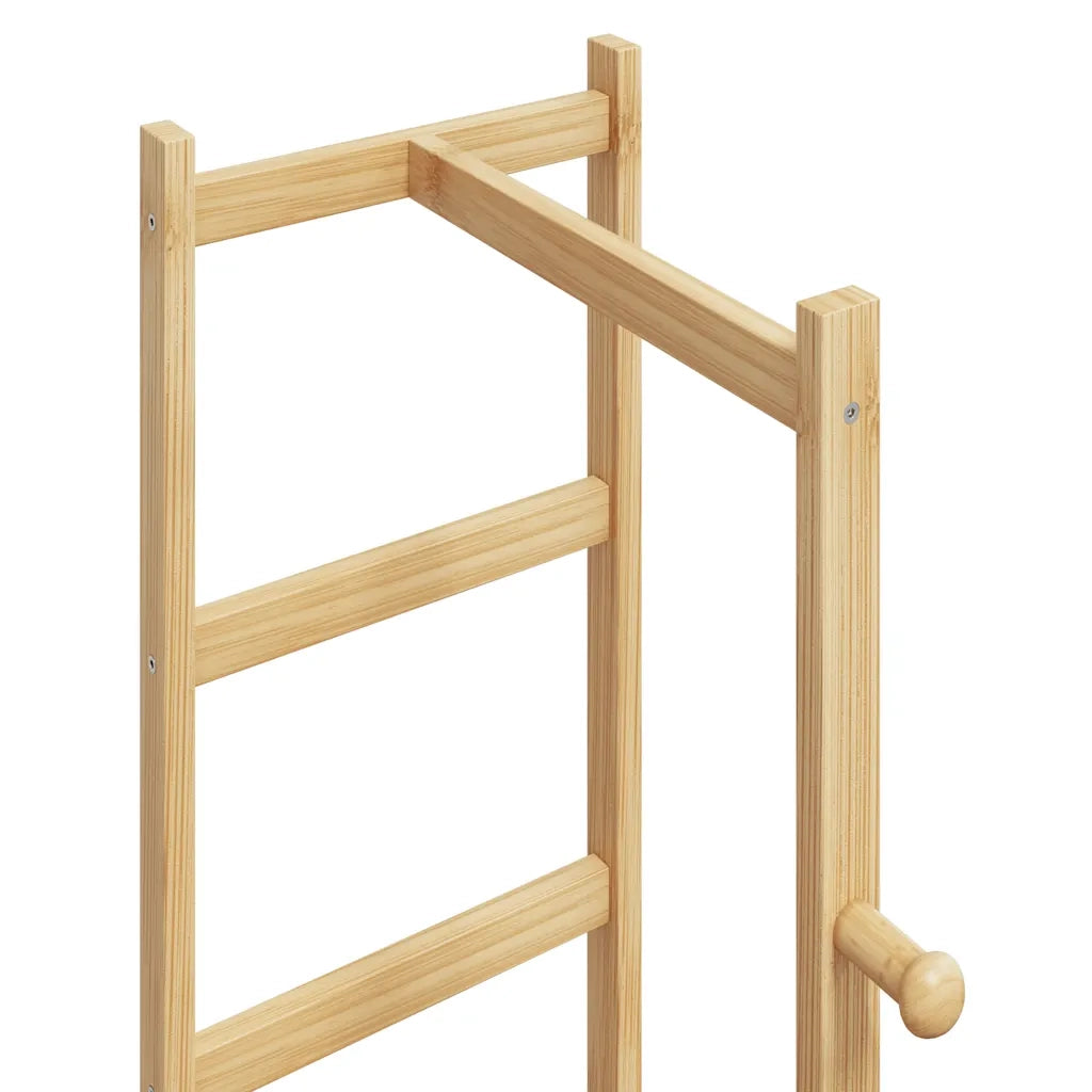 Appendiabiti con Ganci e Ripiani 38,5x30x156 cm in Bambù 4008918
