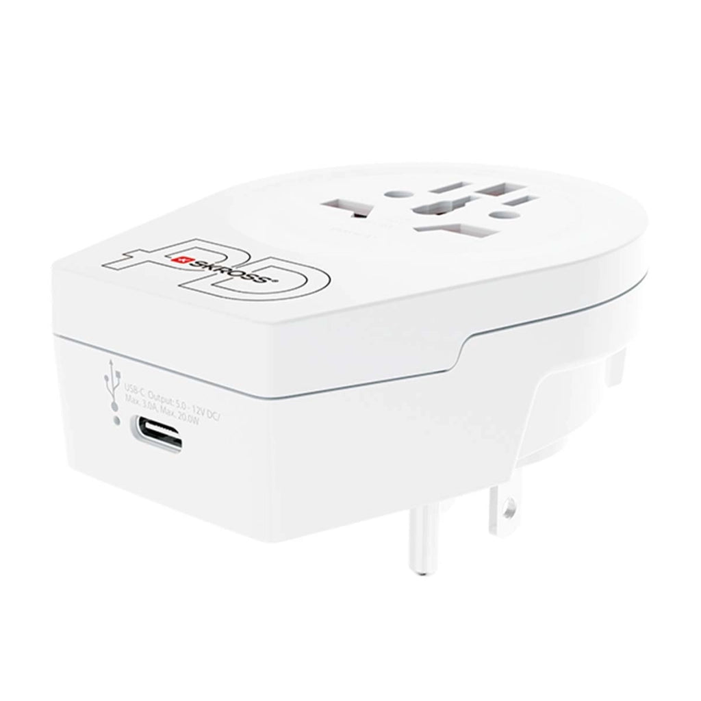 Adattatore da viaggio USA con porta USB-C 20W Power Delivery Bianco Skross