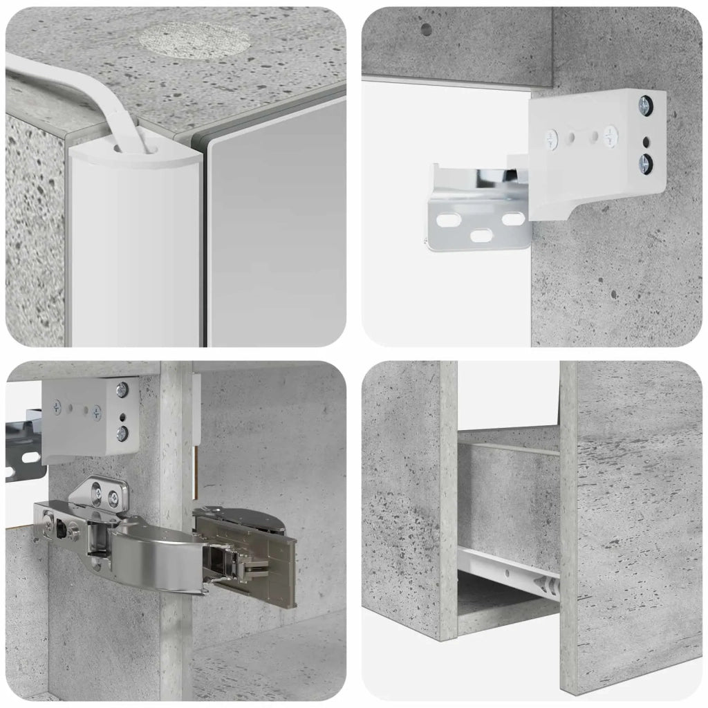 Set di mobili per il bagno 5 pz Grigio Cemento 3407090