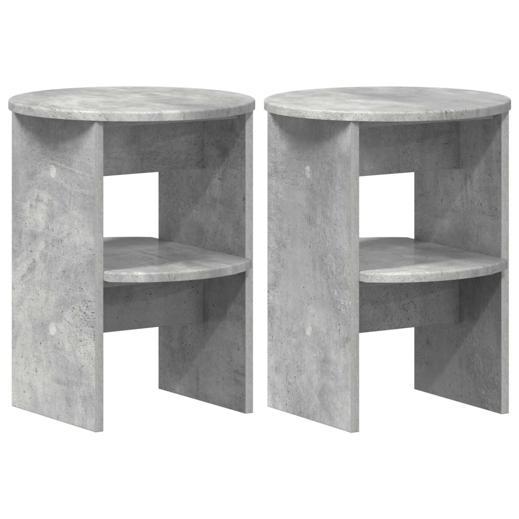 Mobile laterale 2 pcs Grigio Cemento Ø40 x 50 cm 899823