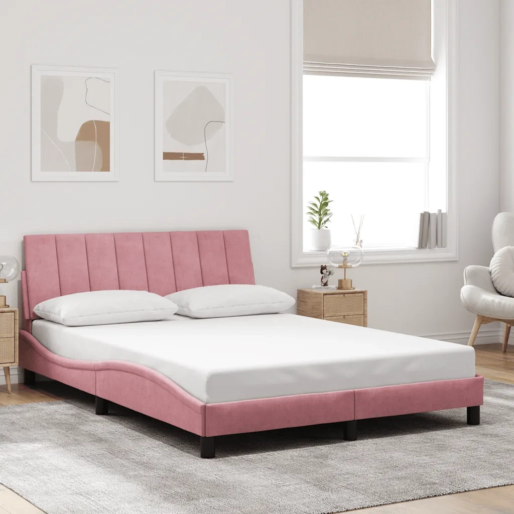 Giroletto senza Materasso Hanko Rosa 120x200 cm in Velluto