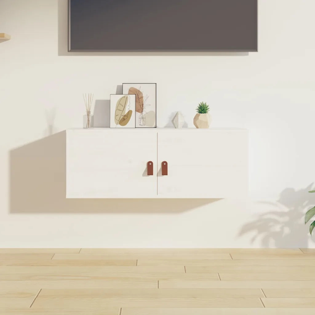 Pensile Bianco 80x30x30 cm in Legno Massello di Pino CFW9541243