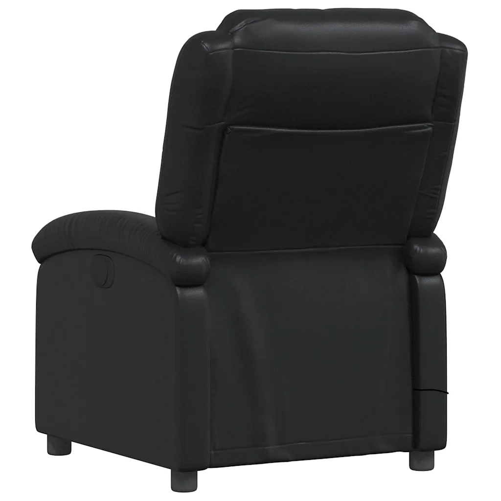 Poltrona Massaggiante | Sedia Relax Reclinabile Nera in Similpelle