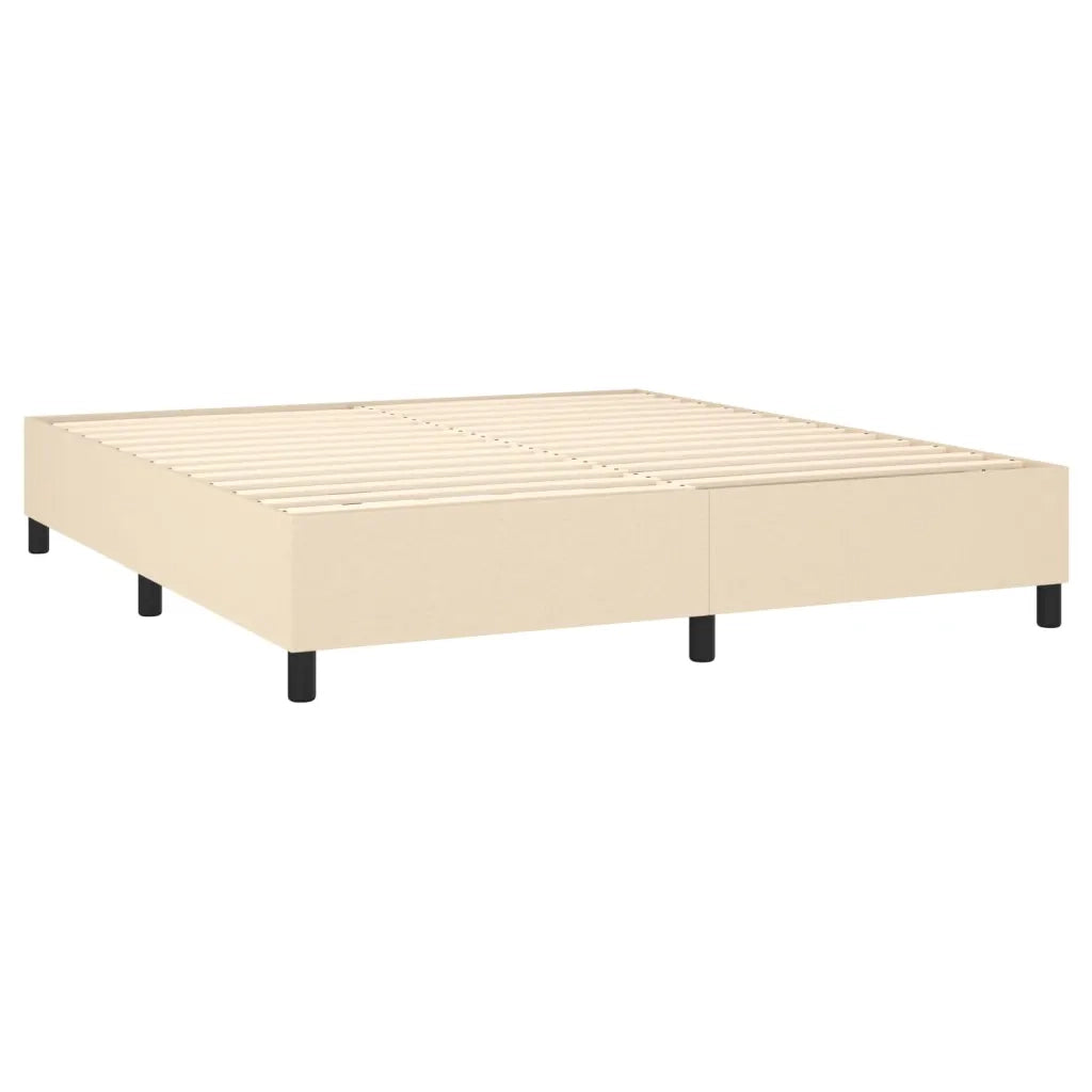 Letto a Molle con Materasso e LED Crema 160x200 cm in Tessuto 3135210