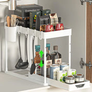 Organizzatore sotto lavabo - 2 piani - bianco - plastica